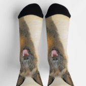 ベルギーマリ絵画ノワさんの – かわいいオリジナルドッグアート ソックス (上部)