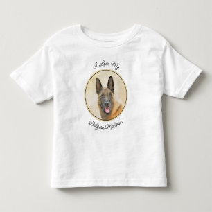ベルギーマリ絵画ノワさんの – かわいいオリジナルドッグアート トドラーTシャツ