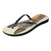 ベルギーマリ絵画ノワさんの – かわいいオリジナルドッグアート ビーチサンダル (アングル)