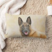 ベルギーマリ絵画ノワさんの – かわいいオリジナルドッグアート ランバークッション (ブランケット)