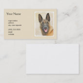 ベルギーマリ絵画ノワさんの – かわいいオリジナルドッグアート 名刺 (正面/裏面)