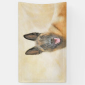 ベルギーマリ絵画ノワさんの – かわいいオリジナルドッグアート 横断幕 (縦)