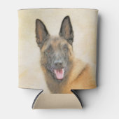 ベルギーマリ絵画ノワさんの – かわいいオリジナルドッグアート 缶クーラー (正面)