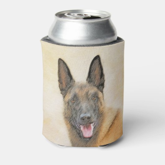 ベルギーマリ絵画ノワさんの – かわいいオリジナルドッグアート 缶クーラー (缶裏面)