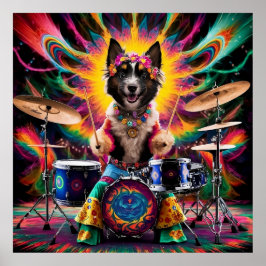 ベルギーレイケノワバテリストロック転がバンドヒッピー ポスター