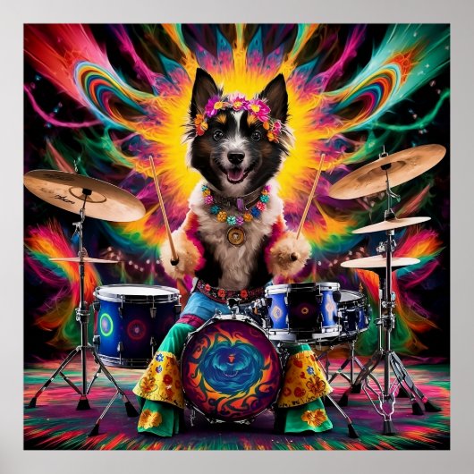 ベルギーレイケノワバテリストロック転がバンドヒッピー ポスター (正面)