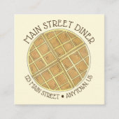 ベルギーワッフルディナーブルンチフードレストランシェフ スクエア名刺 (正面)