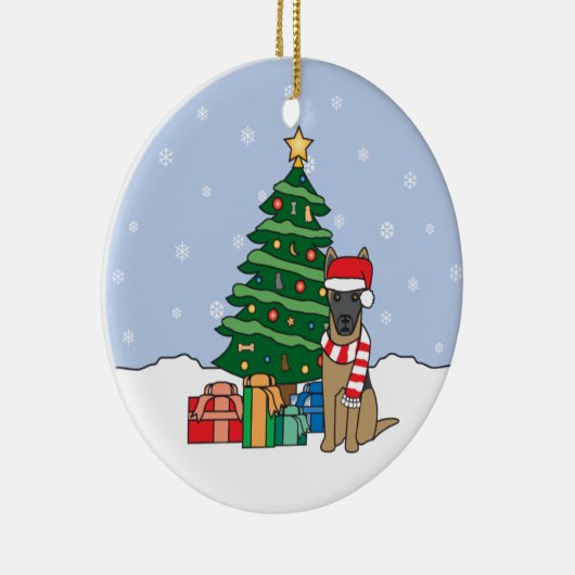 ベルギー人のMalinoisのクリスマスのオーナメント セラミックオーナメント (右)