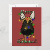 ベルギー人のMalinoisのクリスマスの照明 シーズンポストカード (正面/裏面)