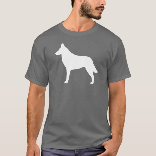 ベルギー人のMalinoisのシルエット Tシャツ (正面)