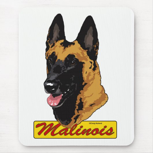 ベルギー人のMalinoisのヘッドmousepad マウスパッド (正面)