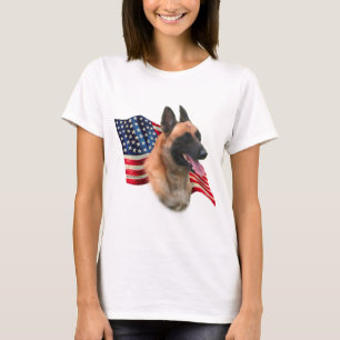 ベルギー人のMalinoisの旗 Tシャツ
