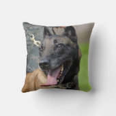 ベルギー人のMalinois微笑の犬 クッション (裏面)