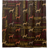 ベルギー人のMalinois犬の単語の芸術パターン シャワーカーテン (正面)