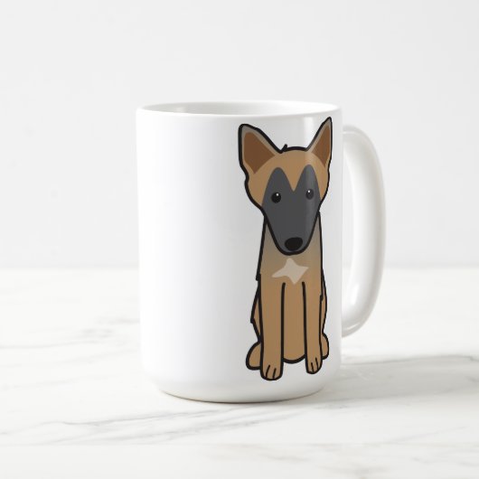 ベルギー人のMalinois犬の漫画 コーヒーマグカップ (正面右)