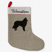 ベルギー人のTervurenのシルエットパーソナライズなHoilday スモールクリスマスストッキング (正面)