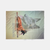 ベルギー人Malinois -ベルギーの羊飼い- Mechelaar フリースブランケット (正面(横))