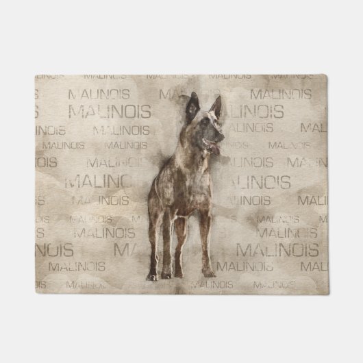 ベルギー人Malinois - Mechelaar - Maligator ドアマット (正面)
