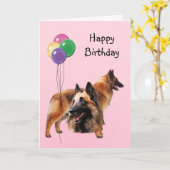 ベルギー人Tervurenの誕生日の気球 カード (黄色い花)