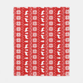 ベルギー人Tervurenはクリスマスパターン赤のシルエットを描きます フリースブランケット (正面)