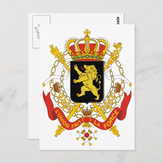 ベルギー公式コートオブアームズ紋章 ポストカード (正面/裏面)