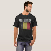 ベルギー動揺して国旗のグ男性へラフ女性Belg Tシャツ (正面フル)