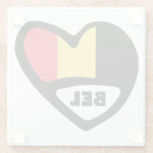 ベルギー国コードフラグハートBEL ガラスコースター (裏面)