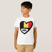 ベルギー国コードフラグハートBEL Tシャツ (正面フル)