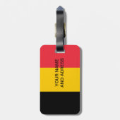 ベルギー国旗が付いた荷札 ラゲッジタグ (裏面縦)