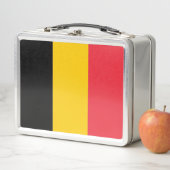 ベルギー国旗が付いた金属製ステンレス弁当箱 メタルランチボックス (インサイチュ)