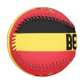 ベルギー国旗とコート・オブ・アームズ愛国心 野球ボール (正面左)