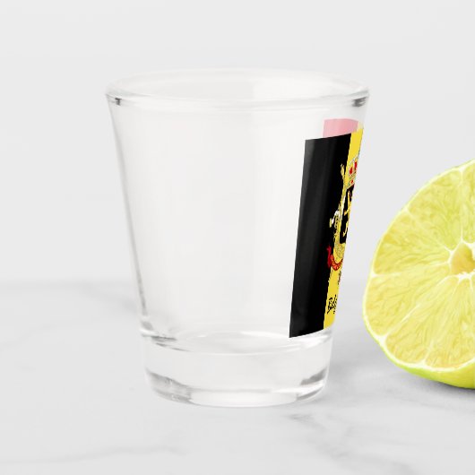 ベルギー国旗とベルギーの国の愛国者/スポーツ ショットグラス (左)