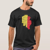 ベルギー国旗とベルギーの地図動揺して Tシャツ (正面)