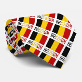 ベルギー国旗とベルギー国旗のタイル貼り ネクタイ (ロール)