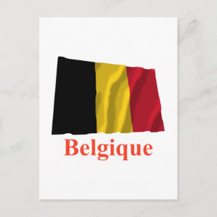 ベルギー国旗と名フランスの前 ポストカード