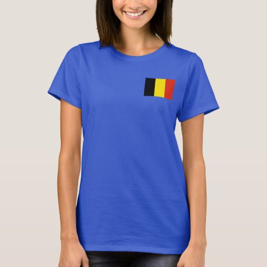ベルギー国旗と地図dk Tシャツ (正面)