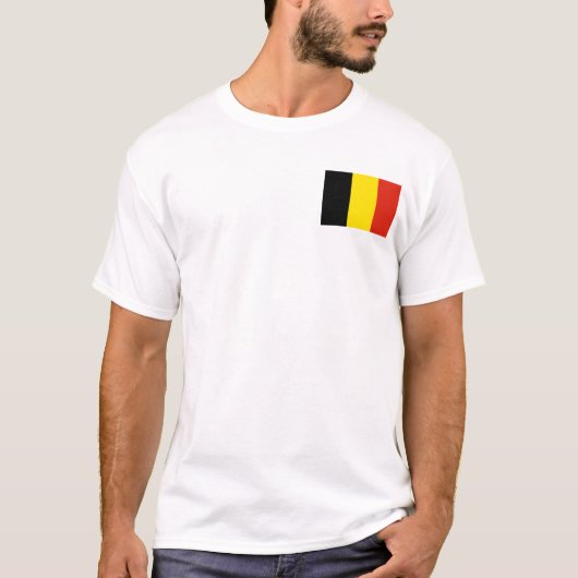 ベルギー国旗と地図Tシャツ Tシャツ (正面)