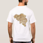 ベルギー国旗と地図Tシャツ Tシャツ (裏面)