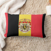 ベルギー国旗とCOA枕 ランバークッション (ブランケット)