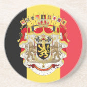 ベルギー国旗とCOA コースター (正面)