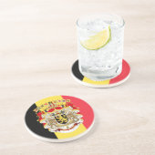 ベルギー国旗とCOA コースター (側面)