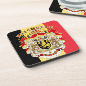 ベルギー国旗とCOA コースター (左側)