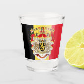 ベルギー国旗とCOA ショットグラス (正面)