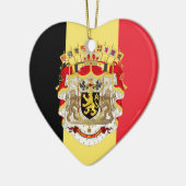 ベルギー国旗とCOA セラミックオーナメント (左)