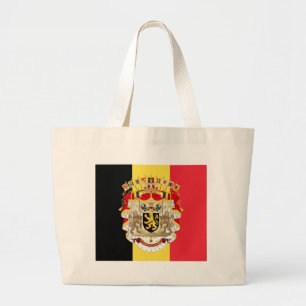 ベルギー国旗とCOA ラージトートバッグ