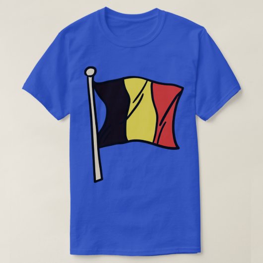 ベルギー国旗のイラストレーション Tシャツ (デザイン正面)