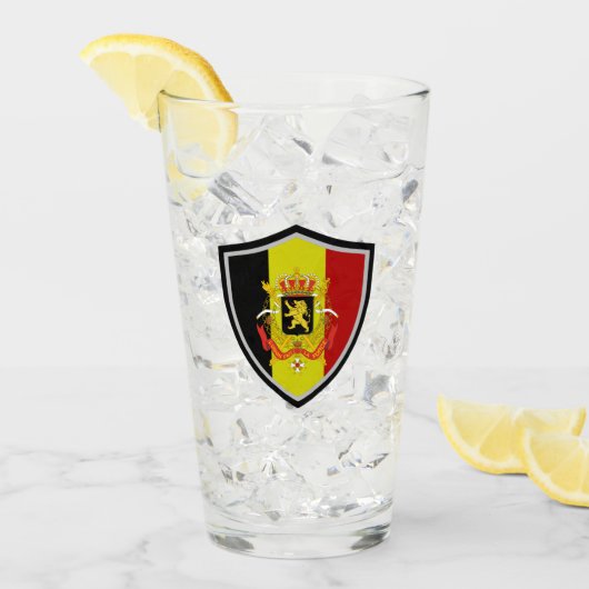 ベルギー国旗のコートを着た武器 タンブラーグラス (アイス正面)