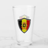 ベルギー国旗のコートを着た武器 タンブラーグラス (正面)