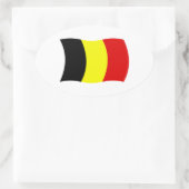 ベルギー国旗のシール 楕円形シール (バッグ)