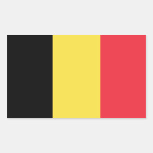 ベルギー国旗のシール 長方形シール